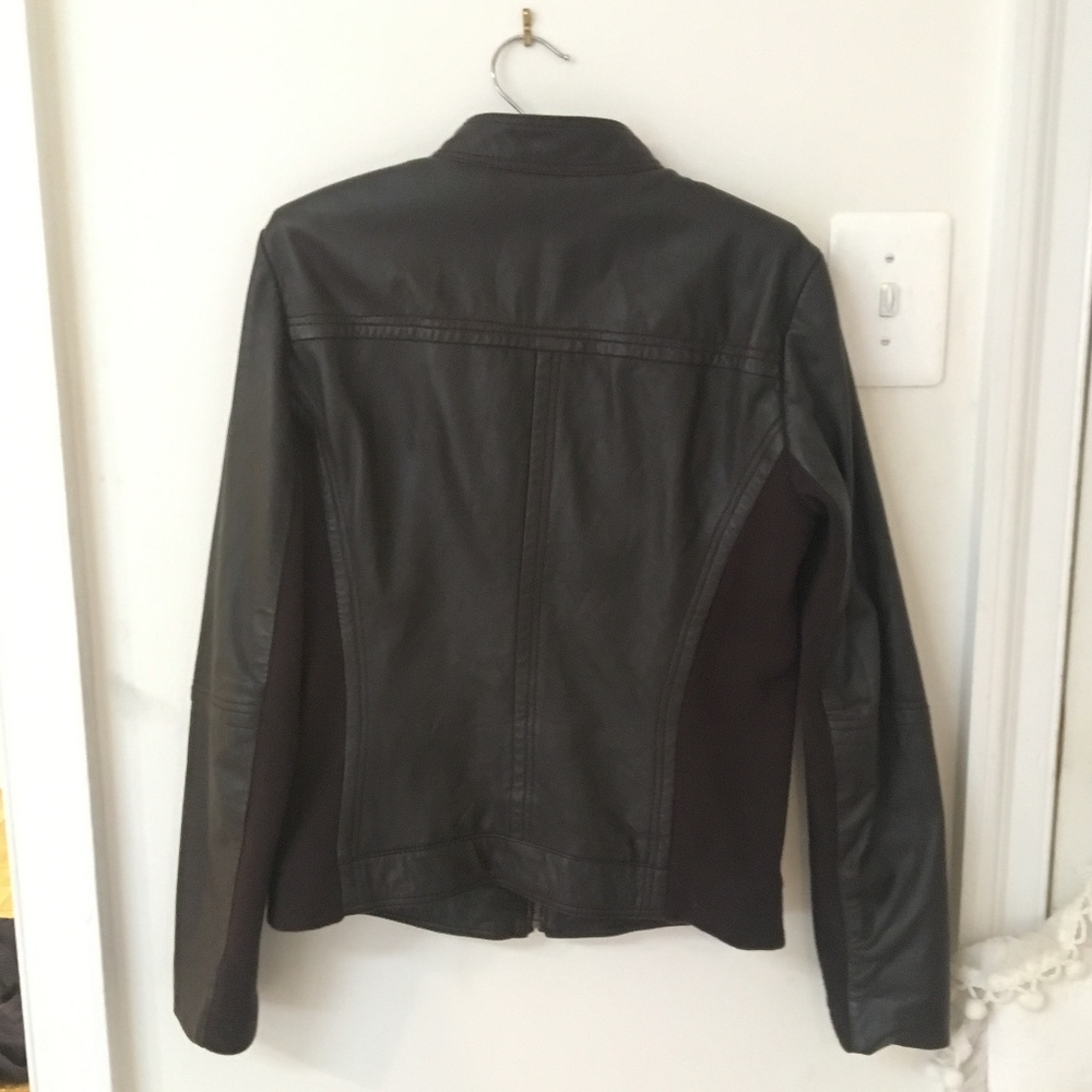 medium brown leather jacket! Mango